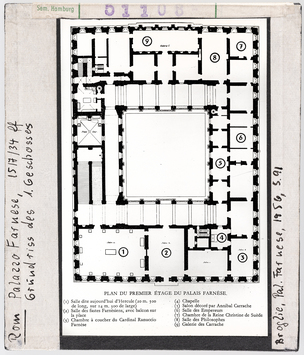 Vorschaubild Rom: Palazzo Farnese, Grundriss des ersten Geschosses 